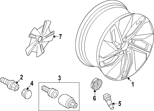 1T3601025AB8Z8 - : Wheel, Alloy for Volkswagen: ID. Buzz Image