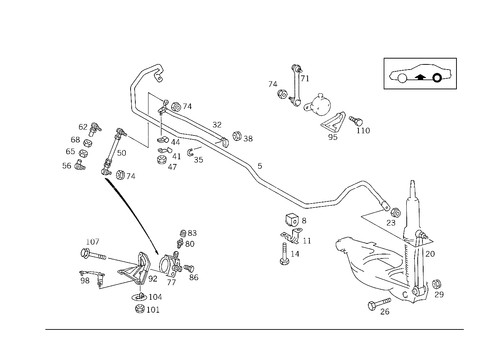 Rear Torsion Bar & Height Control Valve Used Self-Levellingdevice for 1993 Mercedes-Benz 600SL #2