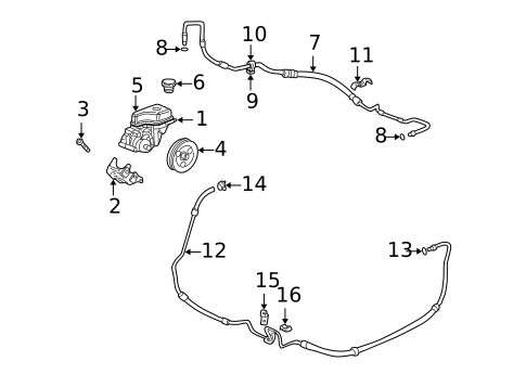 Pump & Hoses for 1998 Cadillac Seville #0