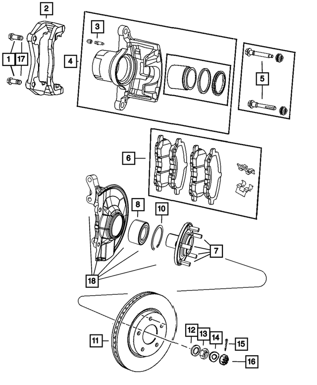 5191243AA - Brakes: Disc Brake Caliper Adapter for Mopar Image