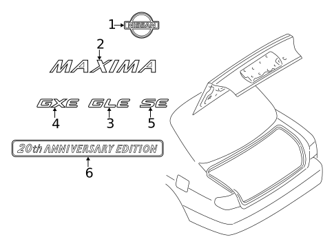 Exterior Trim - Trunk for 2002 Nissan Maxima #0