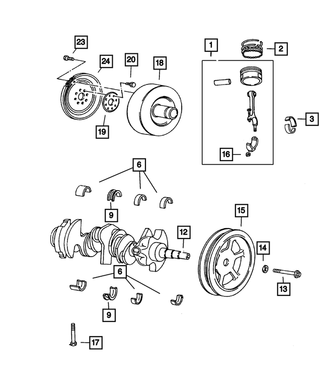 4666130AB - Engine 3.3L Six Cylinder: Piston Pin And Rod for Mopar Image