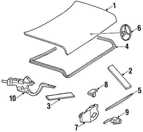 Lid & Components for 1991 Mercedes-Benz 350SD #0