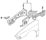 F3CZ16054A - Body: Apron/Rail Assembly for Ford: Escort | Mercury: Tracer Image