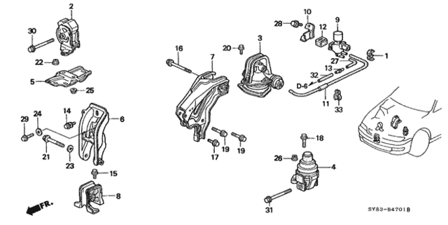 AT Engine Mount (2) for 1998 Acura CL #0