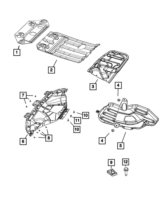 5147238AC - Frame, Bumper and Fascia: Fuel Tank Skid Plate, Right for Mopar Image image