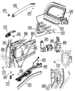 5109451AD - Doors, Door Mirrors and Related Parts: Fuel Filler Door To Sliding Door Lockout Stop for Chrysler: Pacifica, Town &amp; Country, Voyager | Dodge: Grand Caravan | Ram: C/V Image