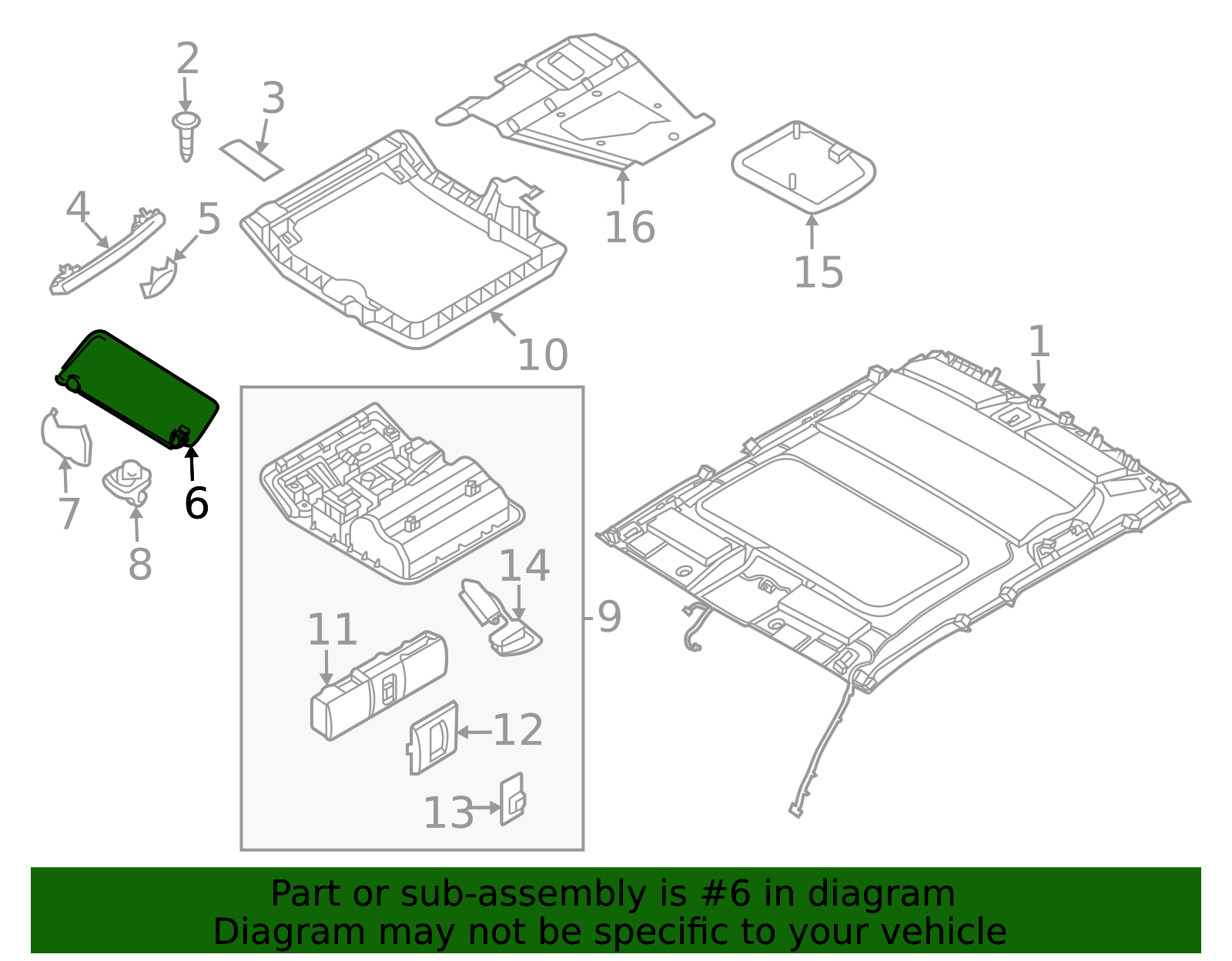 2024-2026 Nissan Frontier Sun Visor 96401-9BV3B | QuirkParts