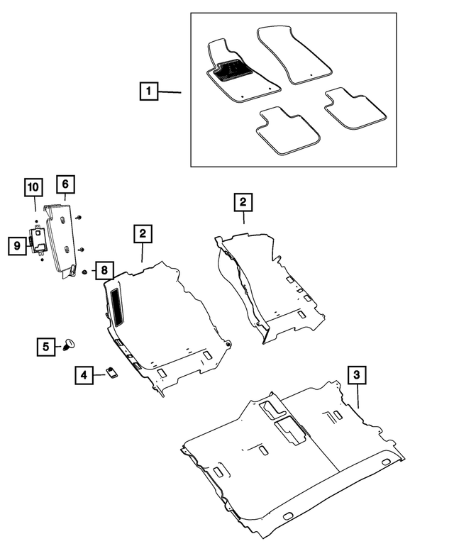 55197482AB - Interior Trim: Footrest Support, Left for Mopar Image