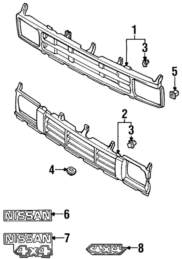 6231086G20 - Body: Grille for Nissan: D21 Image