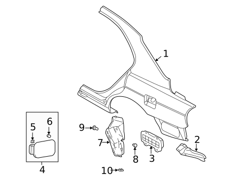 Quarter Panel & Components for 2003 Kia Optima #0