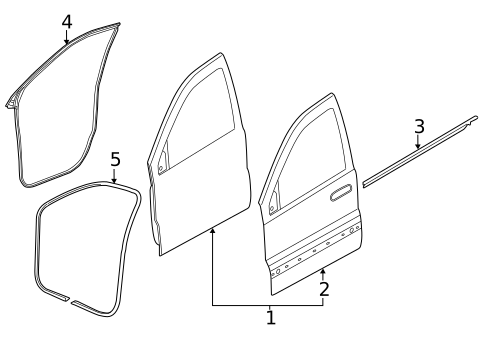 Door & Components for 2012 Jeep Grand Cherokee #1
