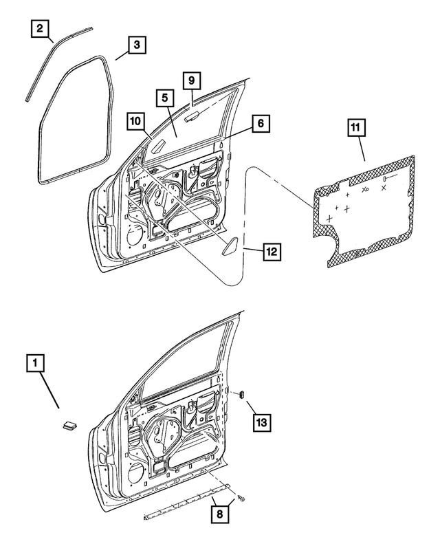 55256708AF - Doors and Related Parts: Glass Run Seal, Right for Mopar Image