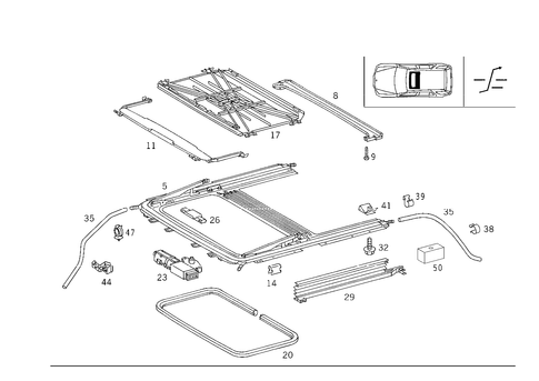 Sliding/Lifting Roof Frame for 1999 Mercedes-Benz ML 320 #1