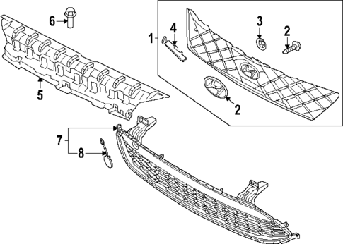 Grille & Components for 2023 Hyundai Kona N #0