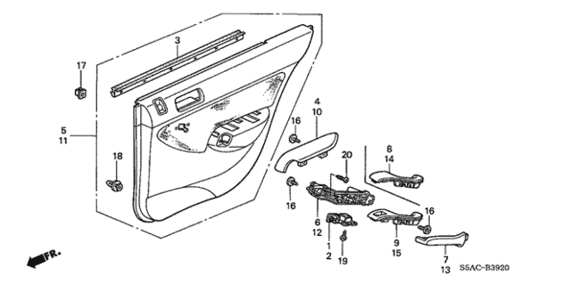 Rear Door Lining for 2005 Honda Civic #0