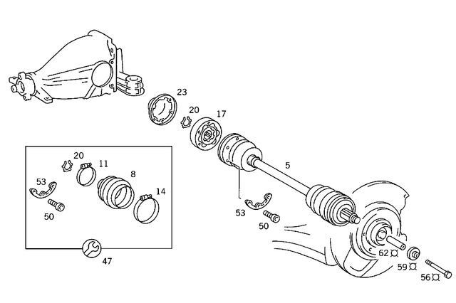 1153501037 - : Boot for Mercedes-Benz: 300SE, 300SEL, 380SE, 380SEL, 560SEC, 560SEL, 560SL Image