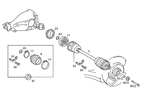 Axle Shaft for 1991 Mercedes-Benz 300SEL #0