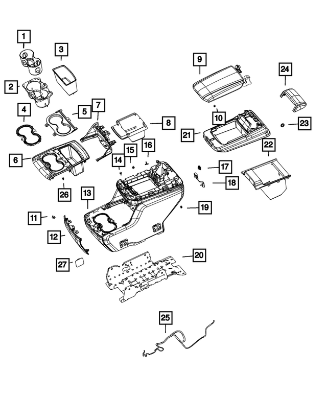 68541929AA - Interior Trim: Cup Holder Liner for Jeep: Grand Cherokee, Grand Cherokee L Image