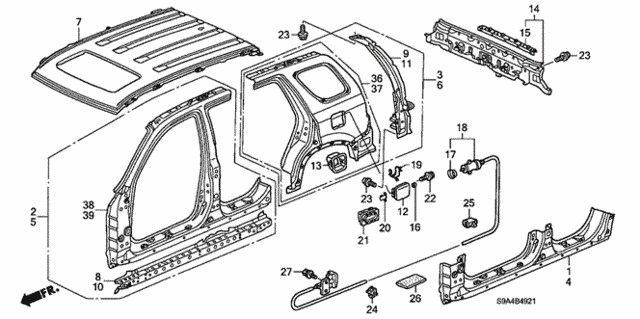 Outer Panel - Roof Panel (Old Style Panel) for 2003 Honda CR-V #0