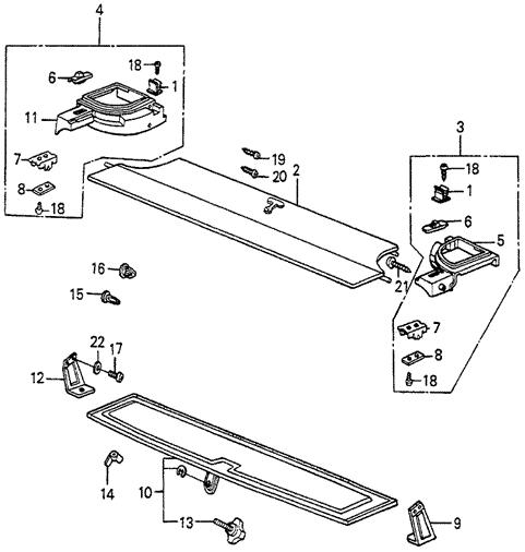 Rear Shelf 3DR for 1984 Honda Accord #0