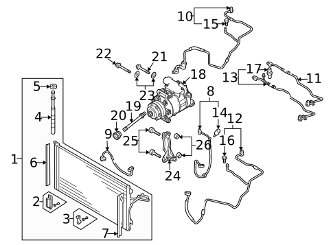 Condenser, Compressor & Lines for 2008 Audi Q7 #1