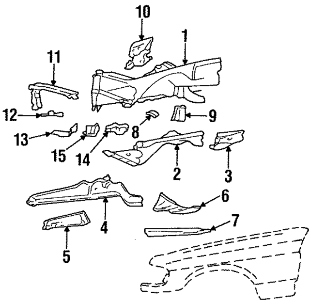 1266201050 - Body: Apron Panel for Mercedes-Benz Image