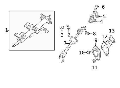 Steering Column Assembly for 2007 Toyota Highlander #0
