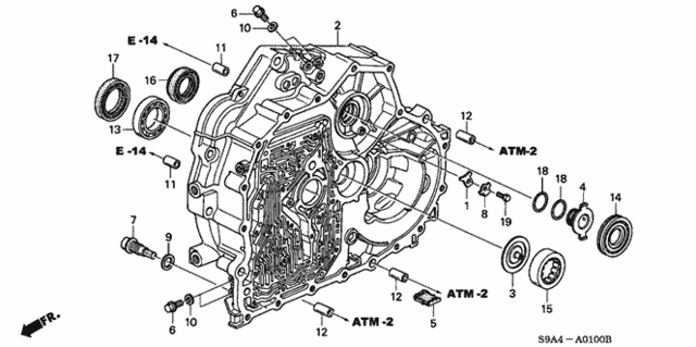 AT Torque Converter Case (2WD) (4AT) for 2003 Honda CR-V #0