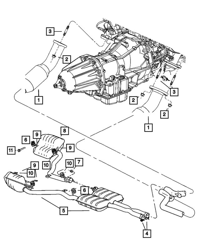 4854532AB - : Exhaust Muffler And Resonator, Right Side for Mopar Image