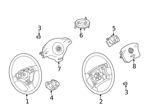 Steering Wheel & Trim for 2005 Volkswagen Jetta #0