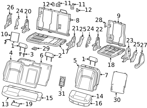 Rear Seat Components for 2020 Ram 1500 #0