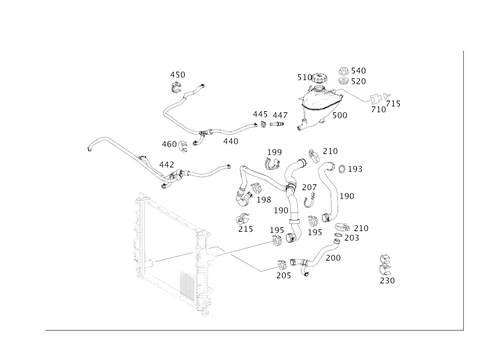Expansion Tank, Mounting and Hoses for 2010 Mercedes-Benz ML450 #0