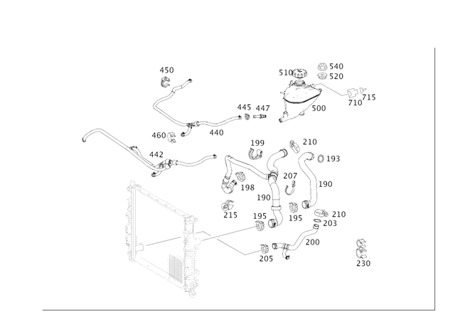 1645000975 - Radiator: Hose for Mercedes-Benz Image image
