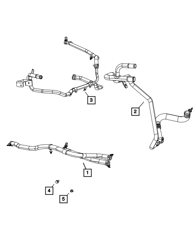 55111457AB - Air Conditioners and Heaters: Heater Supply And Return Hose And Tube for Mopar Image