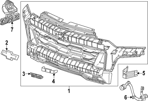 Grille & Components for 2023 Chevrolet Colorado #1
