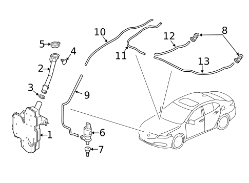 Wiper & Washer Components for 2019 Acura TLX #1