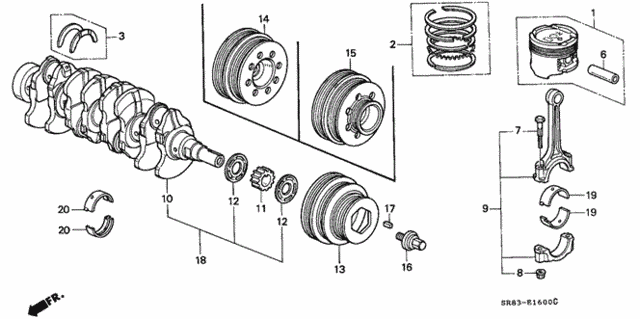 Piston - Crankshaft for 1995 Honda Civic #0
