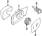 51168124653 - Body: Mirror Housing for BMW: 840Ci, 850Ci, 850CSi, 850i Image