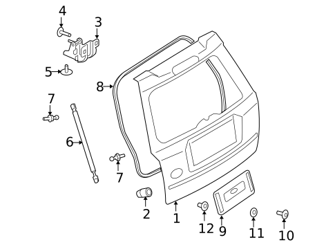 Gate & Hardware for 2009 Land Rover LR2 #0