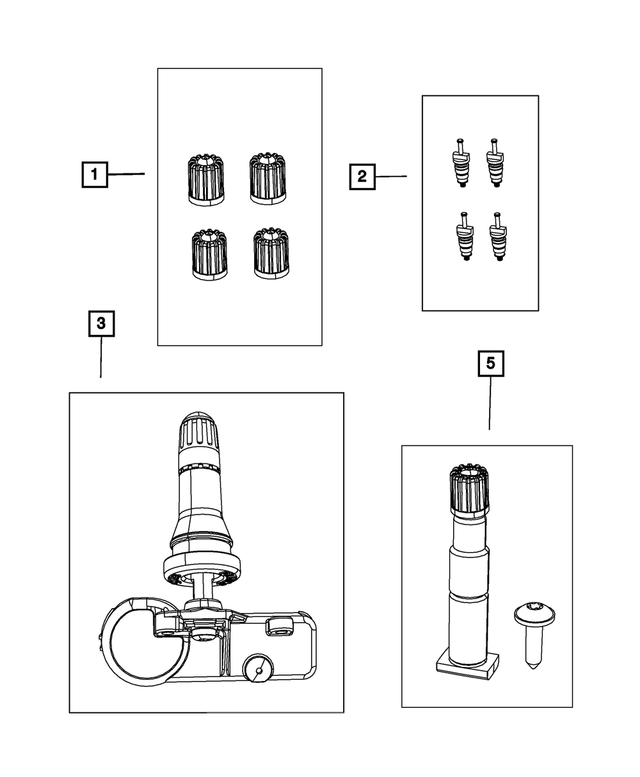 68494962AA - Wheels: Valve Stem Cap Kit for Mopar Image