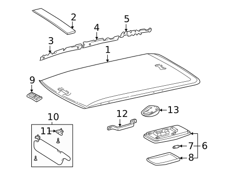 Overhead Console for 2001 Toyota RAV4 #1