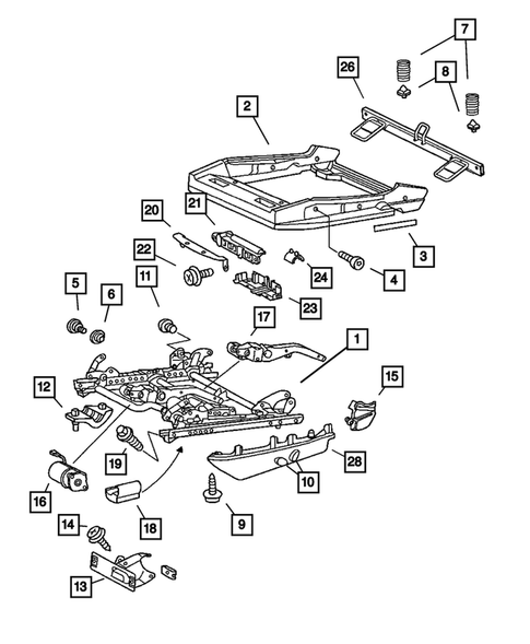 Front Seats - Adjusters, Recliners, Shields and Risers for 2008 Chrysler Crossfire #1