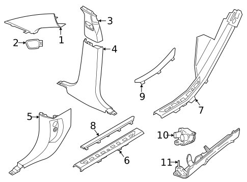 Interior Trim - Pillars for 2025 BMW X6 #0