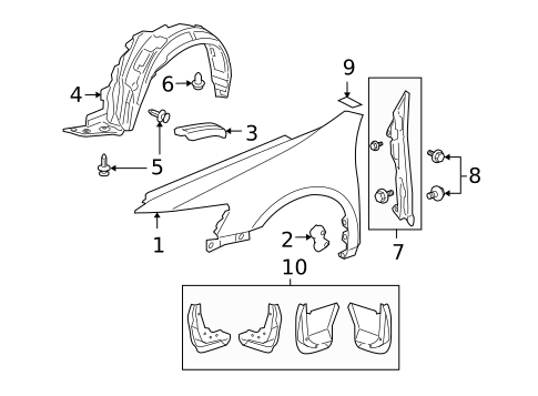 Fender & Components for 2007 Acura RL #0