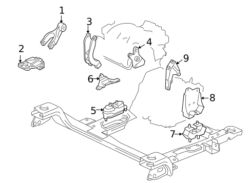 Engine & Trans Mounting for 2006 Pontiac Montana #1