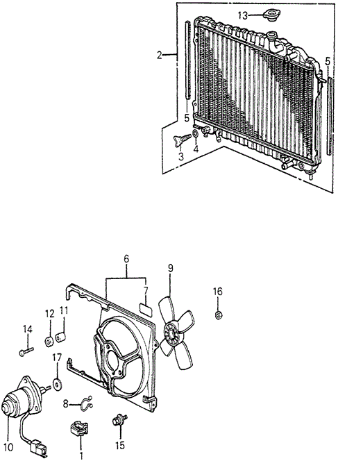 Radiator (Denso) for 1984 Honda Accord #0