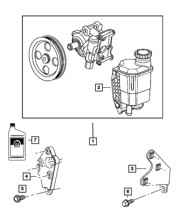 68225509AC - Steering: Power Steering Pump for Mopar Image image