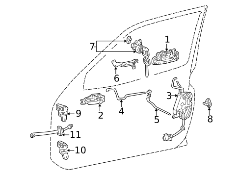 Lock & Hardware for 1997 Toyota RAV4 #0