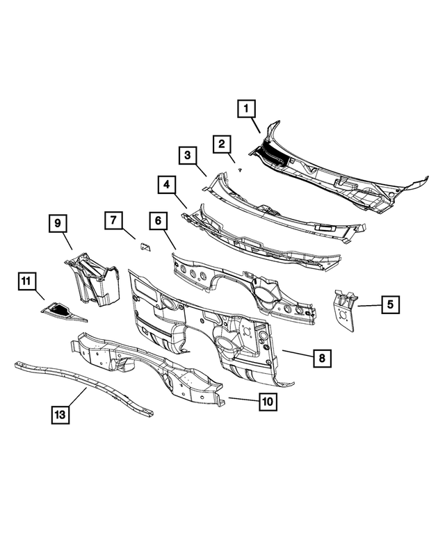 5112745AA - Body Sheet Metal Except Doors: Dash Panel for Mopar Image